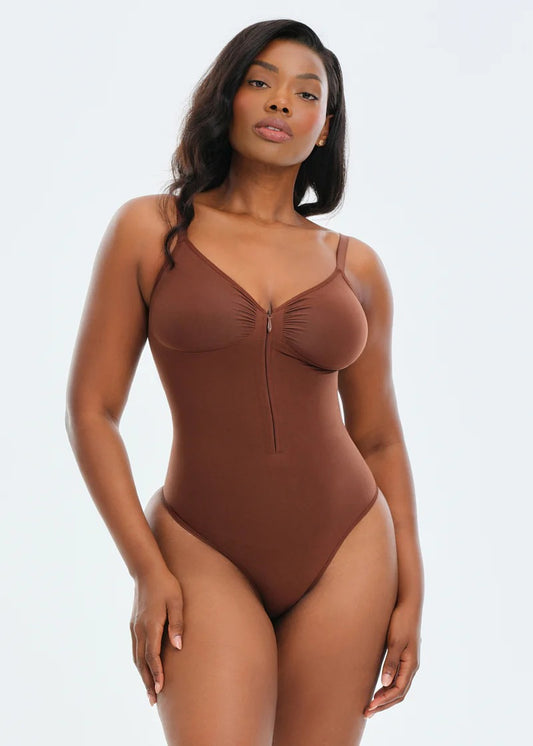Wendy Front Zip Bodysuit Thong