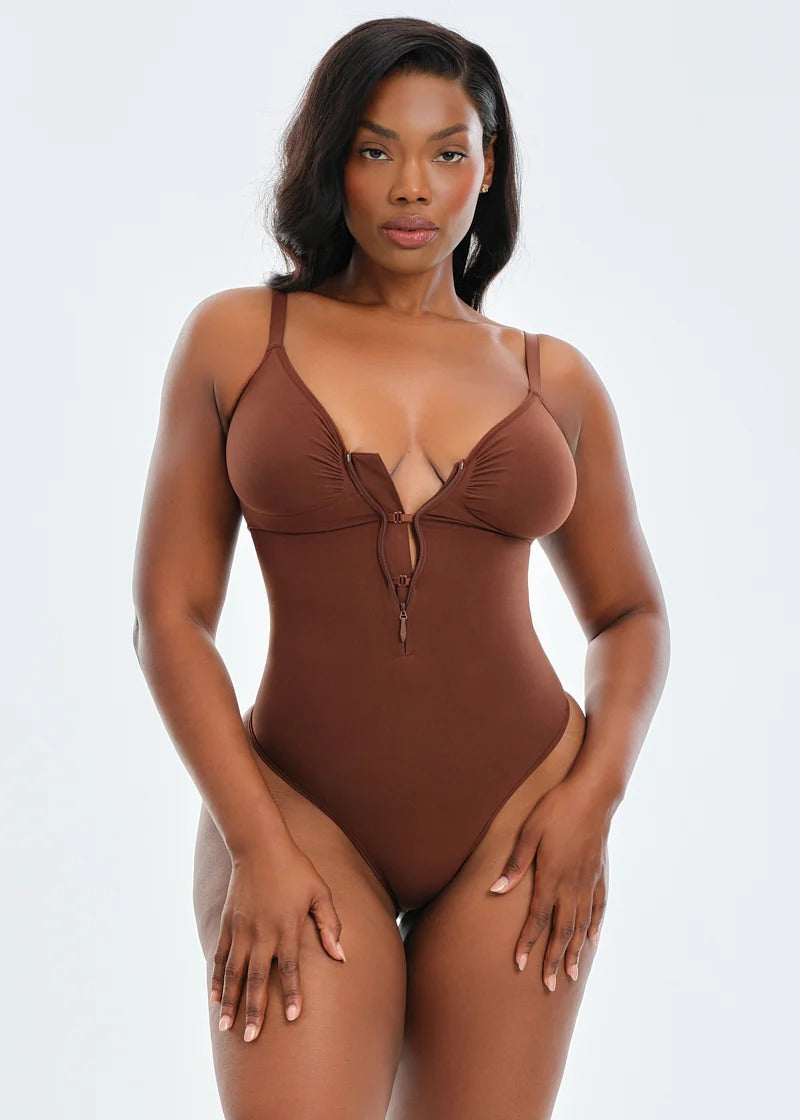 Wendy Front Zip Bodysuit Thong