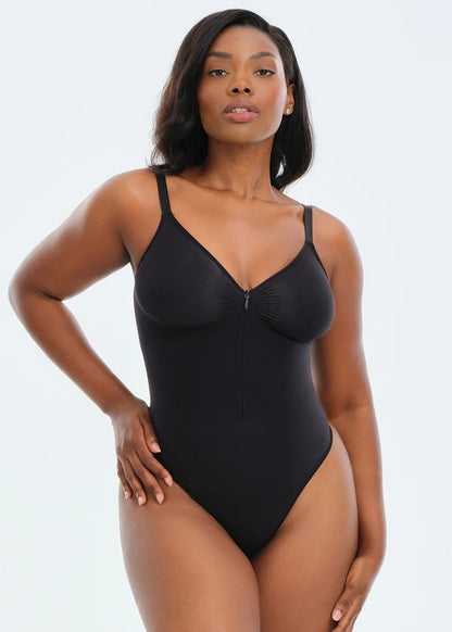 Wendy Front Zip Bodysuit Thong