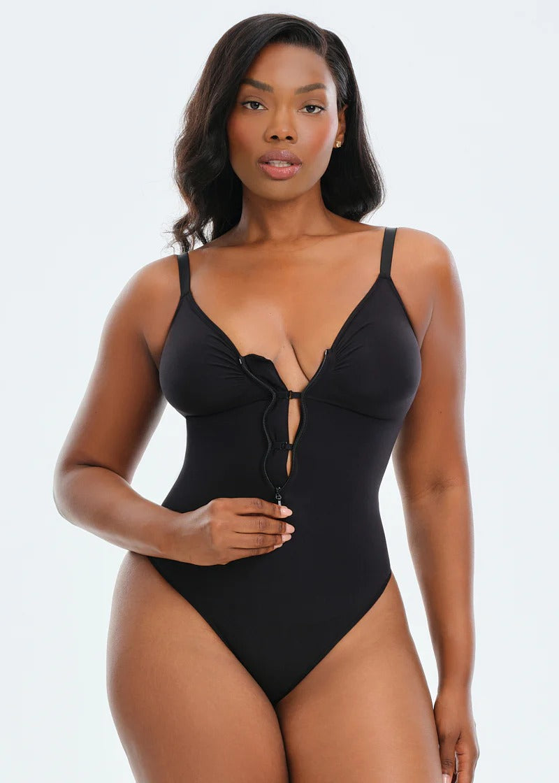 Wendy Front Zip Bodysuit Thong