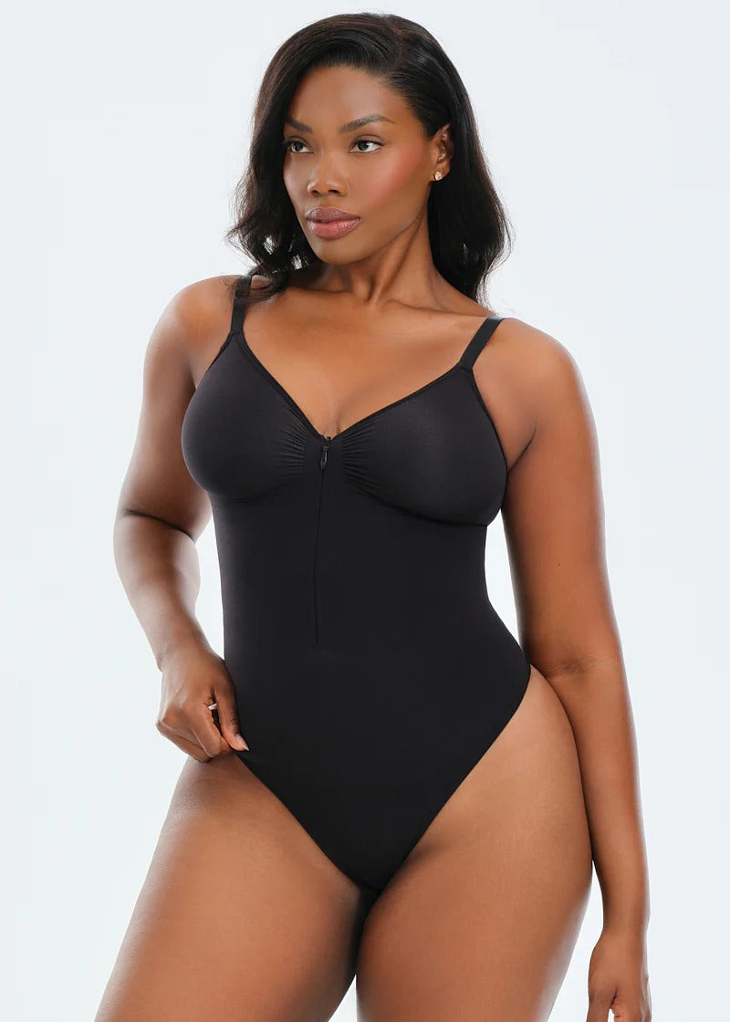 Wendy Front Zip Bodysuit Thong