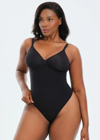 Wendy Front Zip Bodysuit Thong